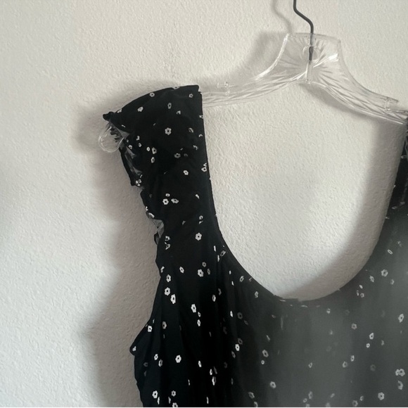 Wild Fable Target Black Floral Ruffle Mini Dress Size: L - Picture 7 of 9